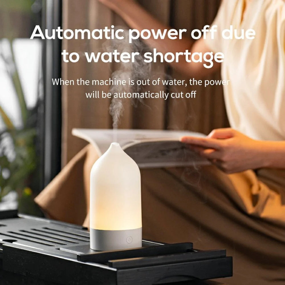 USB Vase Aroma Diffuser Low Power Consumption Desktop Ambient Mist Lamp for Home - White - 2