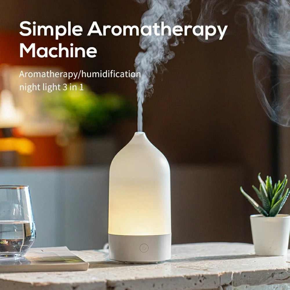 USB Vase Aroma Diffuser Low Power Consumption Desktop Ambient Mist Lamp for Home - White - 3