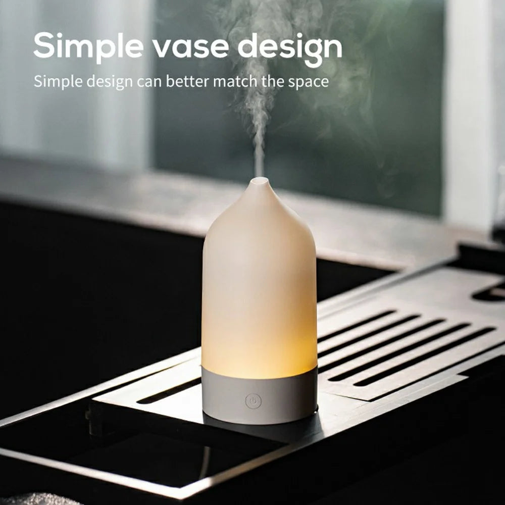 USB Vase Aroma Diffuser Low Power Consumption Desktop Ambient Mist Lamp for Home - White - 4