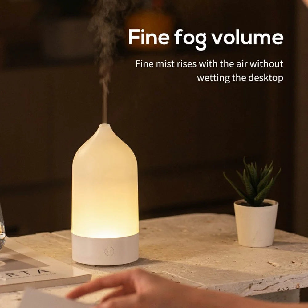 USB Vase Aroma Diffuser Low Power Consumption Desktop Ambient Mist Lamp for Home - White - 5