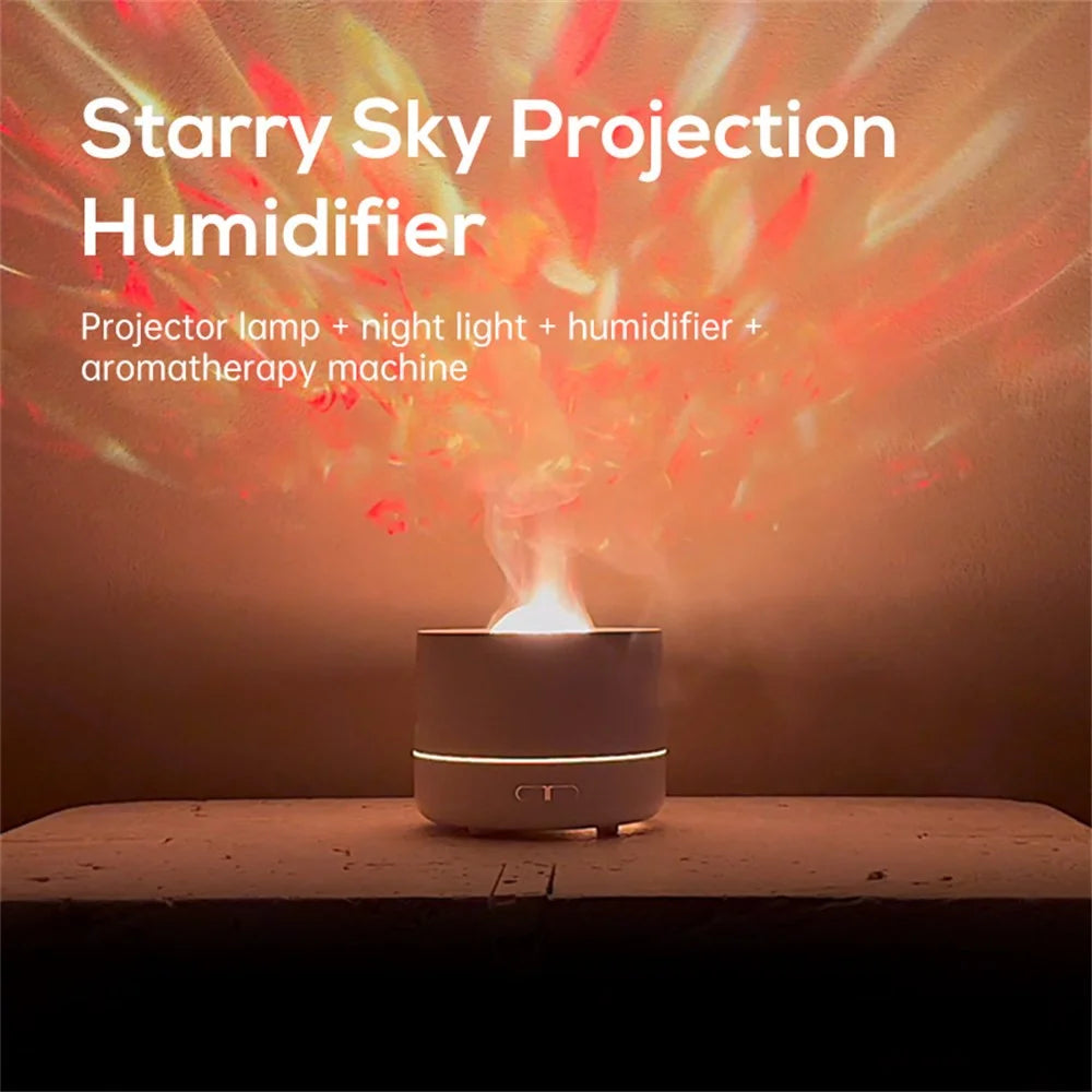 Starry Sky Projector Humidifier USB Desktop Colorful Water Wave Atmosphere Light Aroma Diffuser - Black - 5