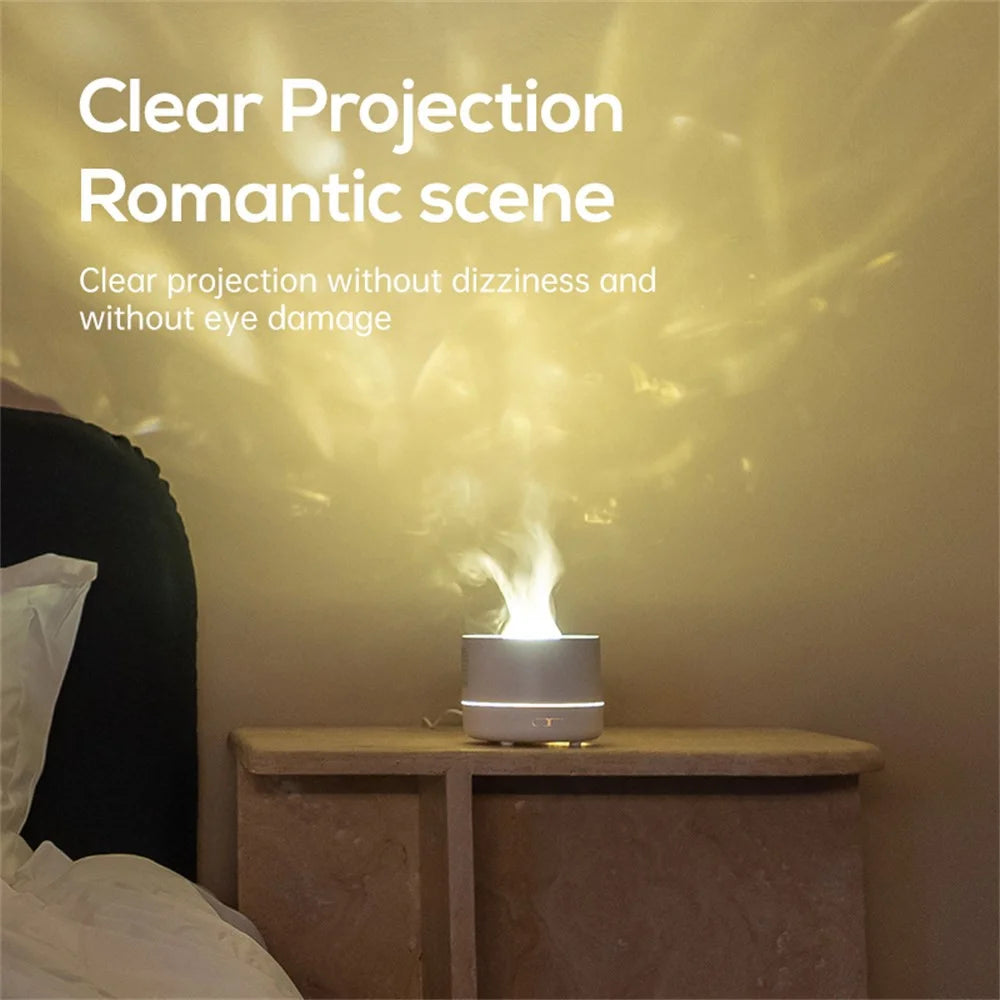 Starry Sky Projector Humidifier USB Desktop Colorful Water Wave Atmosphere Light Aroma Diffuser - Black - 6
