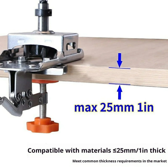 Stainless Steel Hinge Hole Locator Installation Adjustable Edge Quick Clamp Woodworking Tool for Cabinet Door - 4