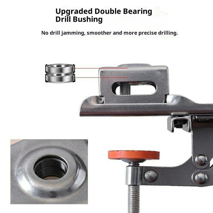 Stainless Steel Hinge Hole Locator Installation Adjustable Edge Quick Clamp Woodworking Tool for Cabinet Door - 5