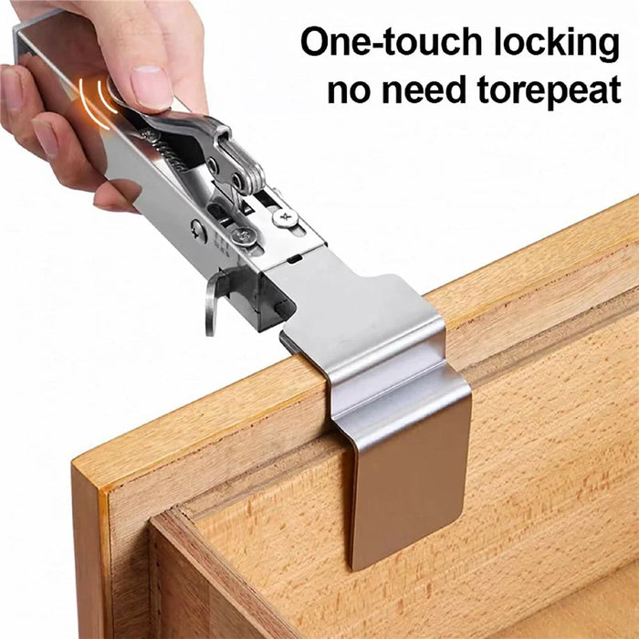 Adjustable Drawer Clamp Push-Button Quick Release Fixing Tool No-Handle Installation Assistant for Drawers - 2