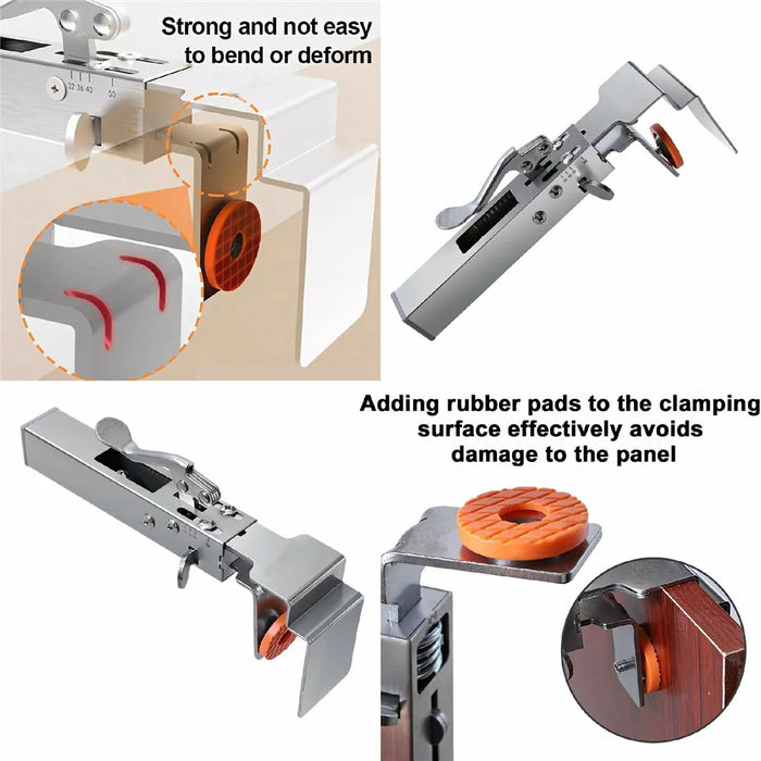 Adjustable Drawer Clamp Push-Button Quick Release Fixing Tool No-Handle Installation Assistant for Drawers - 5
