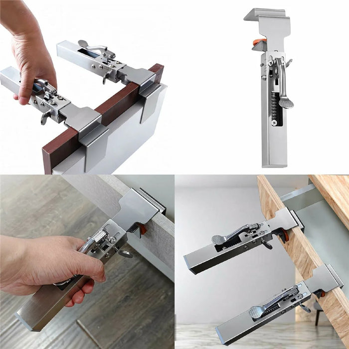 Adjustable Drawer Clamp Push-Button Quick Release Fixing Tool No-Handle Installation Assistant for Drawers - 6
