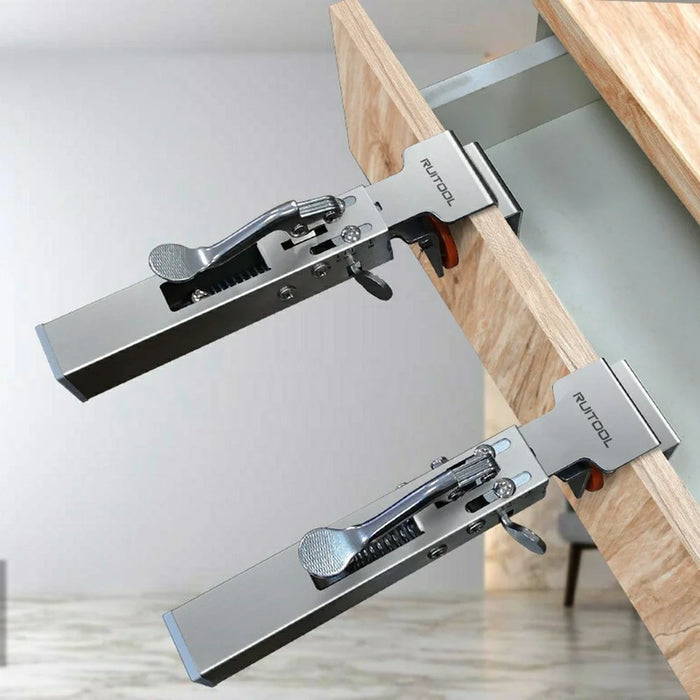 Adjustable Drawer Clamp Push-Button Quick Release Fixing Tool No-Handle Installation Assistant for Drawers - 7