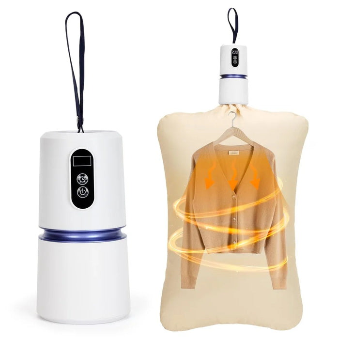 240-Min Timer Pocket Sized Mini Clothes Dryer 360° PTC Hot Air Circulation Drying Machine - EU Plug  /  White - 1