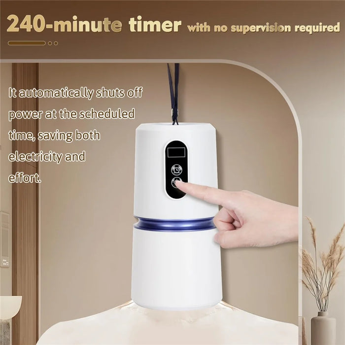 240-Min Timer Pocket Sized Mini Clothes Dryer 360° PTC Hot Air Circulation Drying Machine - EU Plug  /  White - 3