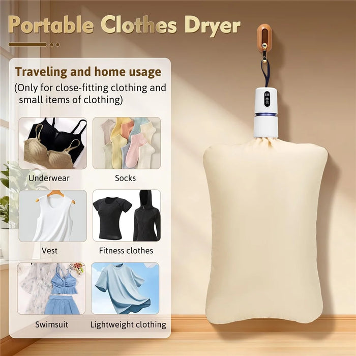 240-Min Timer Pocket Sized Mini Clothes Dryer 360° PTC Hot Air Circulation Drying Machine - EU Plug  /  White - 7