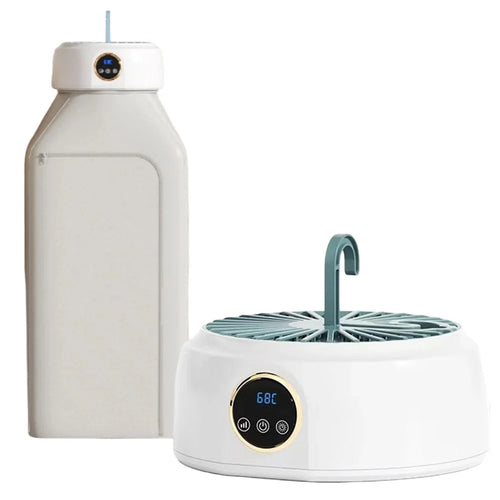 360° Circulation Foldable Clothes Dryer 68°C Constant Temp Drying Machine 10KG Large Capacity - EU Plug  /  Milky White - 1