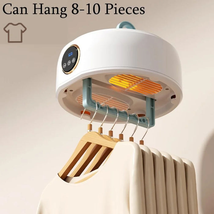360° Circulation Foldable Clothes Dryer 68°C Constant Temp Drying Machine 10KG Large Capacity - EU Plug  /  Milky White - 2