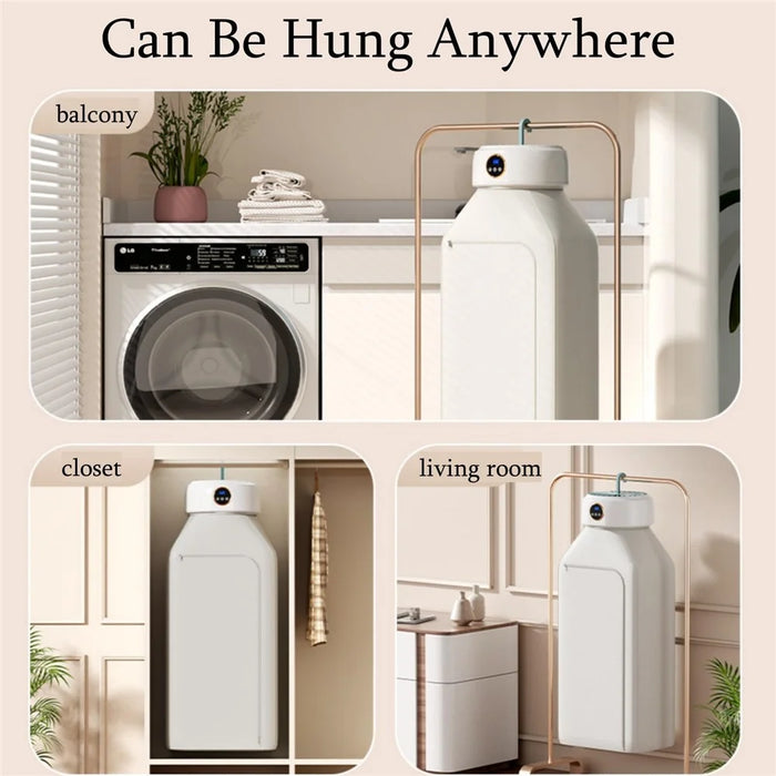 360° Circulation Foldable Clothes Dryer 68°C Constant Temp Drying Machine 10KG Large Capacity - EU Plug  /  Milky White - 5