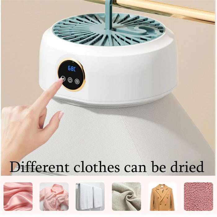360° Circulation Foldable Clothes Dryer 68°C Constant Temp Drying Machine 10KG Large Capacity - EU Plug  /  Milky White - 6