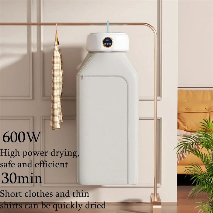 360° Circulation Foldable Clothes Dryer 68°C Constant Temp Drying Machine 10KG Large Capacity - EU Plug  /  Milky White - 7
