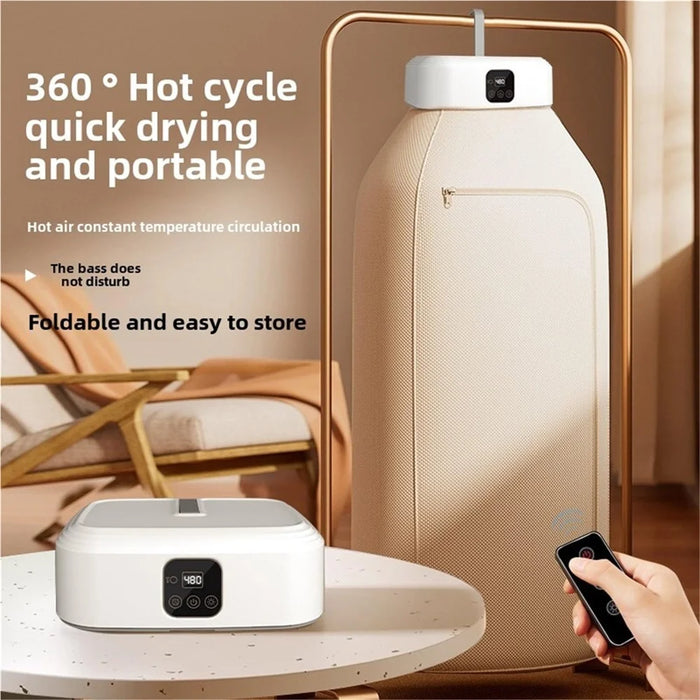 UV Blue Light 60°C Sterilizing Foldable Drying Machine 360° Hot Air Circulation Baby Clothes Dryer - EU Plug - 3