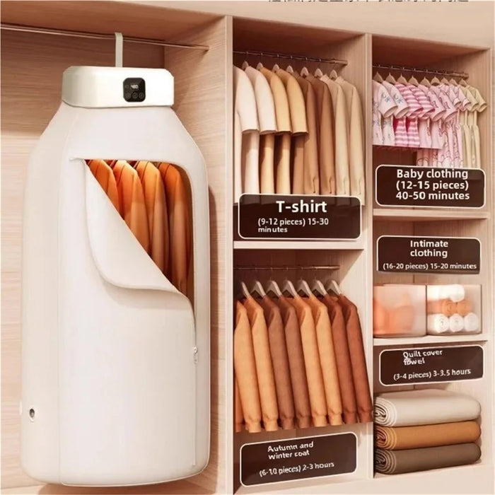 UV Blue Light 60°C Sterilizing Foldable Drying Machine 360° Hot Air Circulation Baby Clothes Dryer - EU Plug - 4