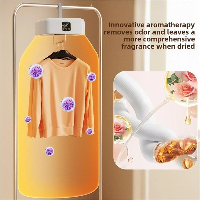UV Blue Light 60°C Sterilizing Foldable Drying Machine 360° Hot Air Circulation Baby Clothes Dryer - EU Plug - 5