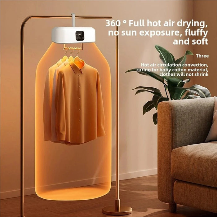 UV Blue Light 60°C Sterilizing Foldable Drying Machine 360° Hot Air Circulation Baby Clothes Dryer - EU Plug - 7
