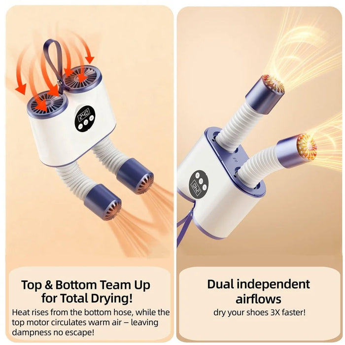 55°C Constant Heat UV Sterilizing Smart Shoe Dryer Dual Fan Fast Drying Retractable Shoe Warmer 8-Speed Timer - 6