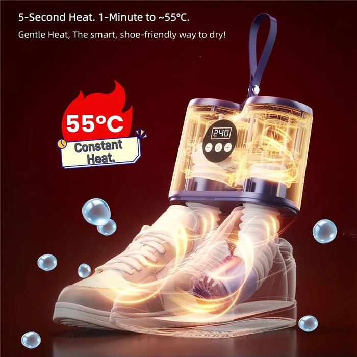 55°C Constant Heat UV Sterilizing Smart Shoe Dryer Dual Fan Fast Drying Retractable Shoe Warmer 8-Speed Timer - 7