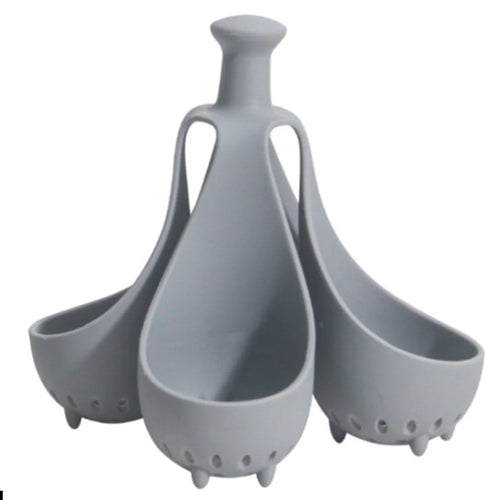 Creative Silicone Eggs Cooker Even Heating Boiled Egg Maker with Drainage Holes Storage Tray for 4 Eggs - 1