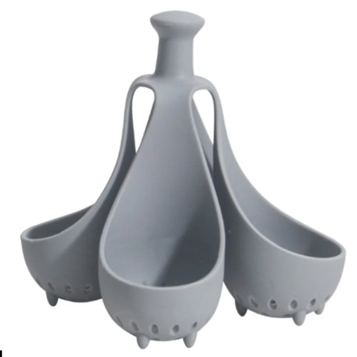 Creative Silicone Eggs Cooker Even Heating Boiled Egg Maker with Drainage Holes Storage Tray for 4 Eggs - 1