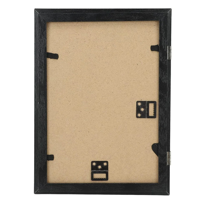 A4 (21x29.7cm) Flip Photo Frame Magnetic Picture Frame Clear Display for Art Photos Storage - Black - 4