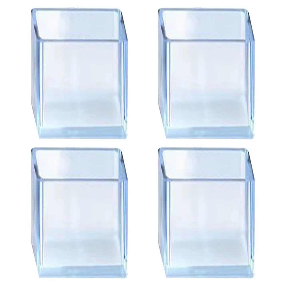 4Pcs  /  Set 20*40mm Rectangular Chair Leg Rubber Pads Chair / Table Leg Caps Transparent Anti-scratch Floor Protectors - 1