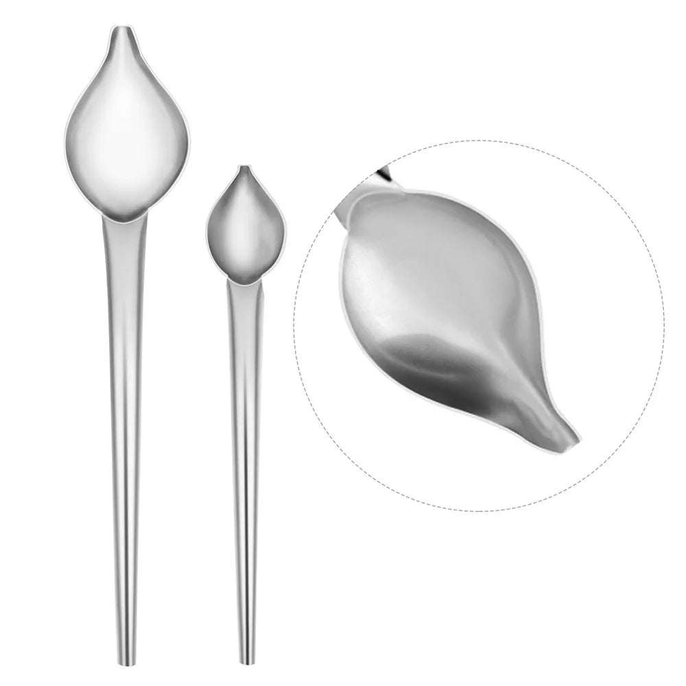 6Pcs Plating Tools Set Decorating Spoons Kit Stainless Steel Tweezers Sauce Drawing Spoon for Cooking / Baking / Dessert Decoration (No FDA) - Brown - 2