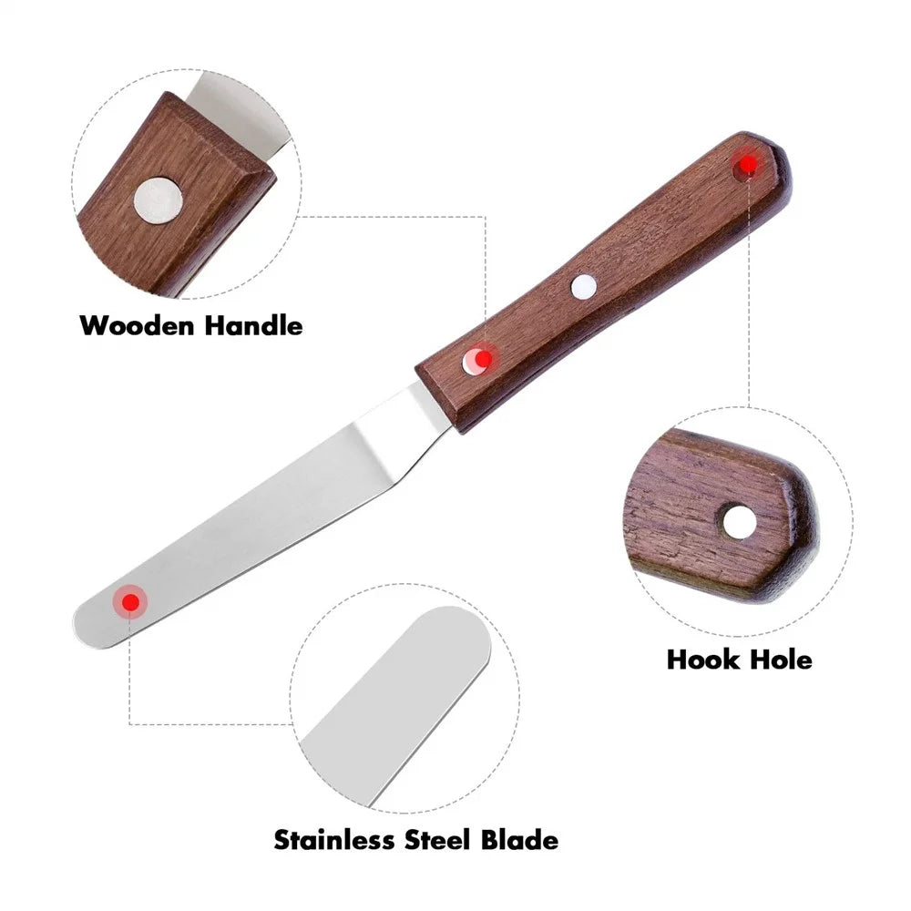 6Pcs Plating Tools Set Decorating Spoons Kit Stainless Steel Tweezers Sauce Drawing Spoon for Cooking / Baking / Dessert Decoration (No FDA) - Brown - 4
