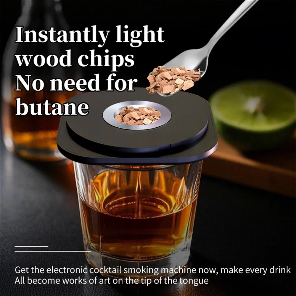 Electric Whiskey Smoke Infuser Cocktail Smoker Set Rechargeable Bar Party Mixology Tool Smoking Gun Kit - 7