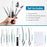 12Pcs Plating Tools Set Decorating Spoons Cooking Utensils Stainless Steel Tweezers Sauce Painting Scrapers for Baking / Pastry (No FDA) - Black - 6