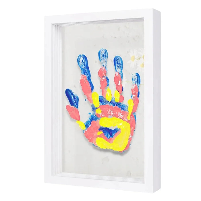 Transparent Photo Frame DIY Handprint Frame Family Multi-Person Handprint Gift Creative Souvenir Decor - White - 2