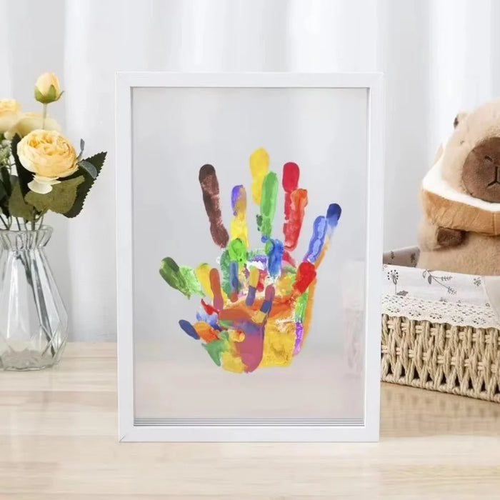 Transparent Photo Frame DIY Handprint Frame Family Multi-Person Handprint Gift Creative Souvenir Decor - White - 5