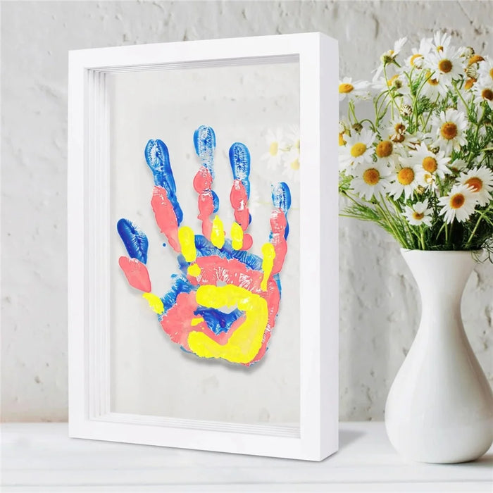 Transparent Photo Frame DIY Handprint Frame Family Multi-Person Handprint Gift Creative Souvenir Decor - White - 6