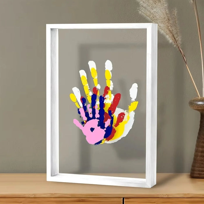 Transparent Photo Frame DIY Handprint Frame Family Multi-Person Handprint Gift Creative Souvenir Decor - White - 7