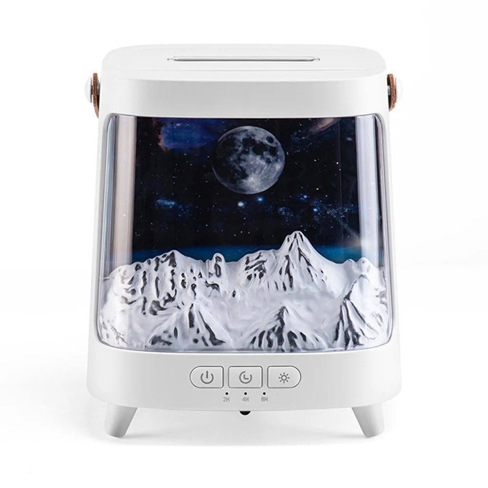 Aroma Diffuser USB Humidifier Colorful Flame Atmosphere Light Mist Maker for Home Office - Planet / White - 1