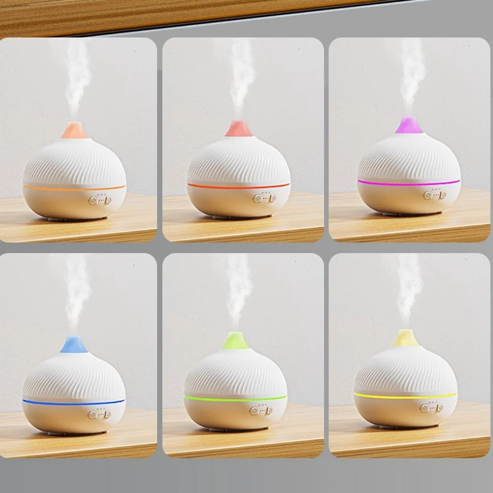 ESR Onion-Shaped Aromatherapy Diffuser with Simulated Flame USB Desktop Ultrasonic Humidifier for Home Bedroom Office Living Room - White - 3