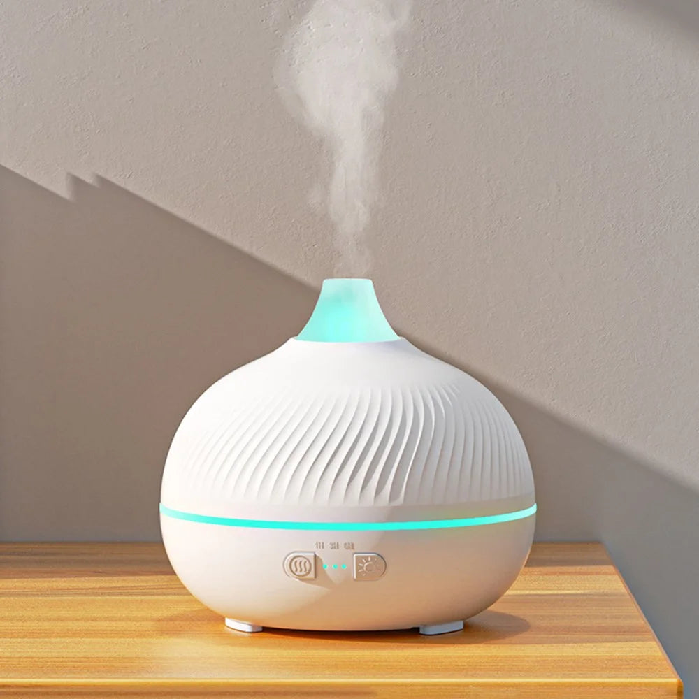 ESR Onion-Shaped Aromatherapy Diffuser with Simulated Flame USB Desktop Ultrasonic Humidifier for Home Bedroom Office Living Room - White - 4