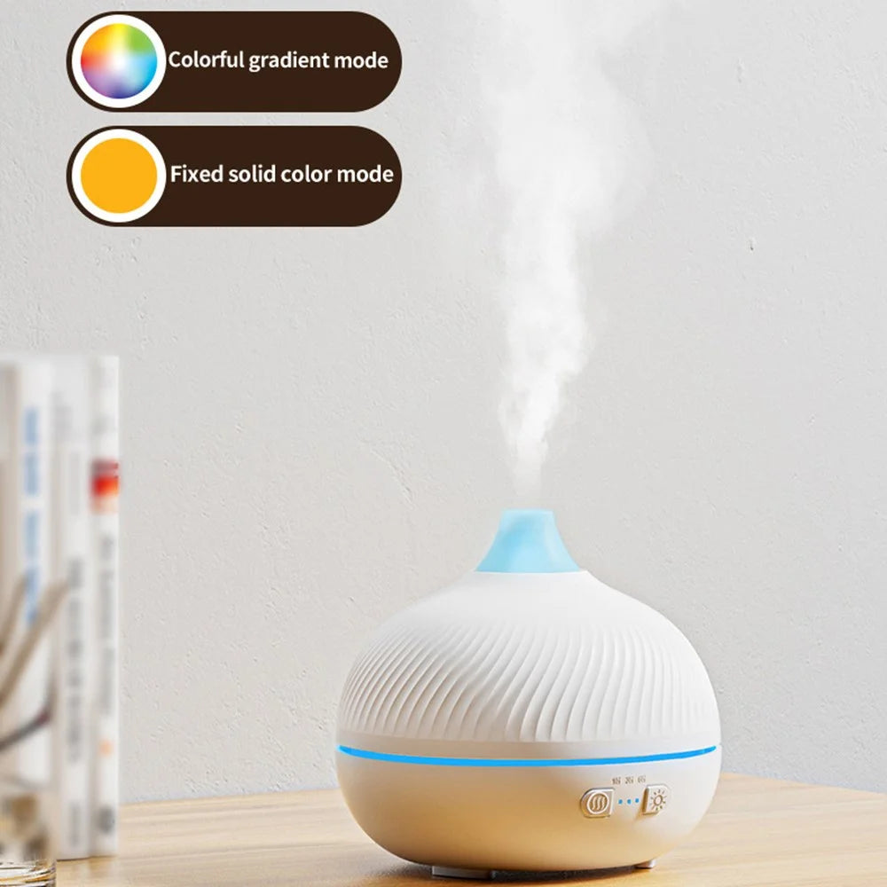 ESR Onion-Shaped Aromatherapy Diffuser with Simulated Flame USB Desktop Ultrasonic Humidifier for Home Bedroom Office Living Room - White - 5