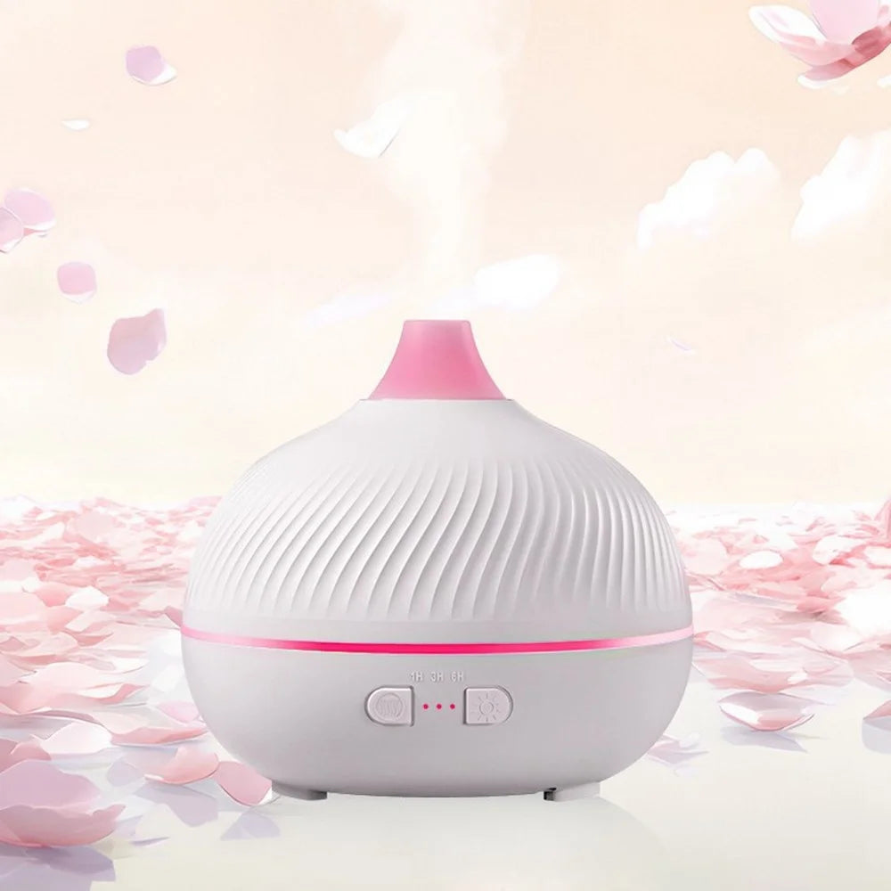 ESR Onion-Shaped Aromatherapy Diffuser with Simulated Flame USB Desktop Ultrasonic Humidifier for Home Bedroom Office Living Room - White - 7
