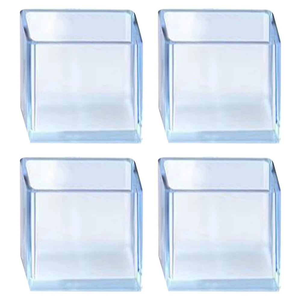 4Pcs  /  Set 30*40mm Rectangular Furniture Feet Pads Chair Leg Floor Protectors Prevent Scratches Clear Rubber Chair Leg Caps - 1