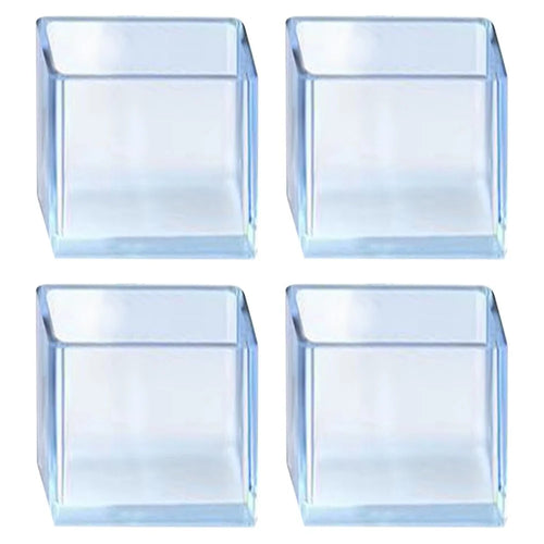 4Pcs  /  Set 30*40mm Rectangular Furniture Feet Pads Chair Leg Floor Protectors Prevent Scratches Clear Rubber Chair Leg Caps - 1