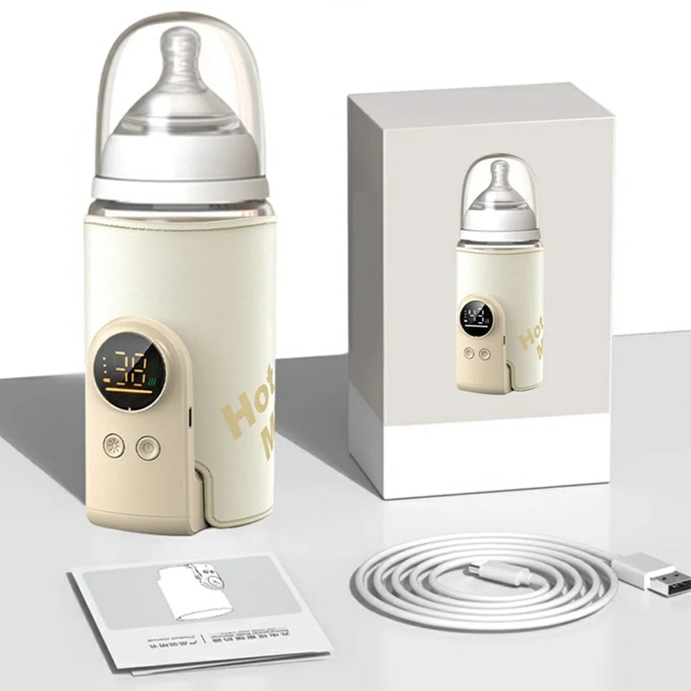 6000mAh Battery Operated Baby Bottle Warmer 360° Wrapping Heating Portable Thermostatic Bottle Sleeve with 18W USB / Type-C Fast Charge - 7