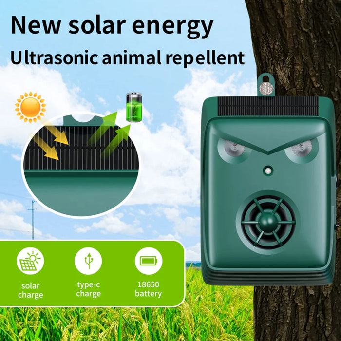 B09 Outdoor Solar Powered Ultrasonic Animal Repellent IP54 Waterproof Wall Mounted Bird Mouse Deterrent Device - 4