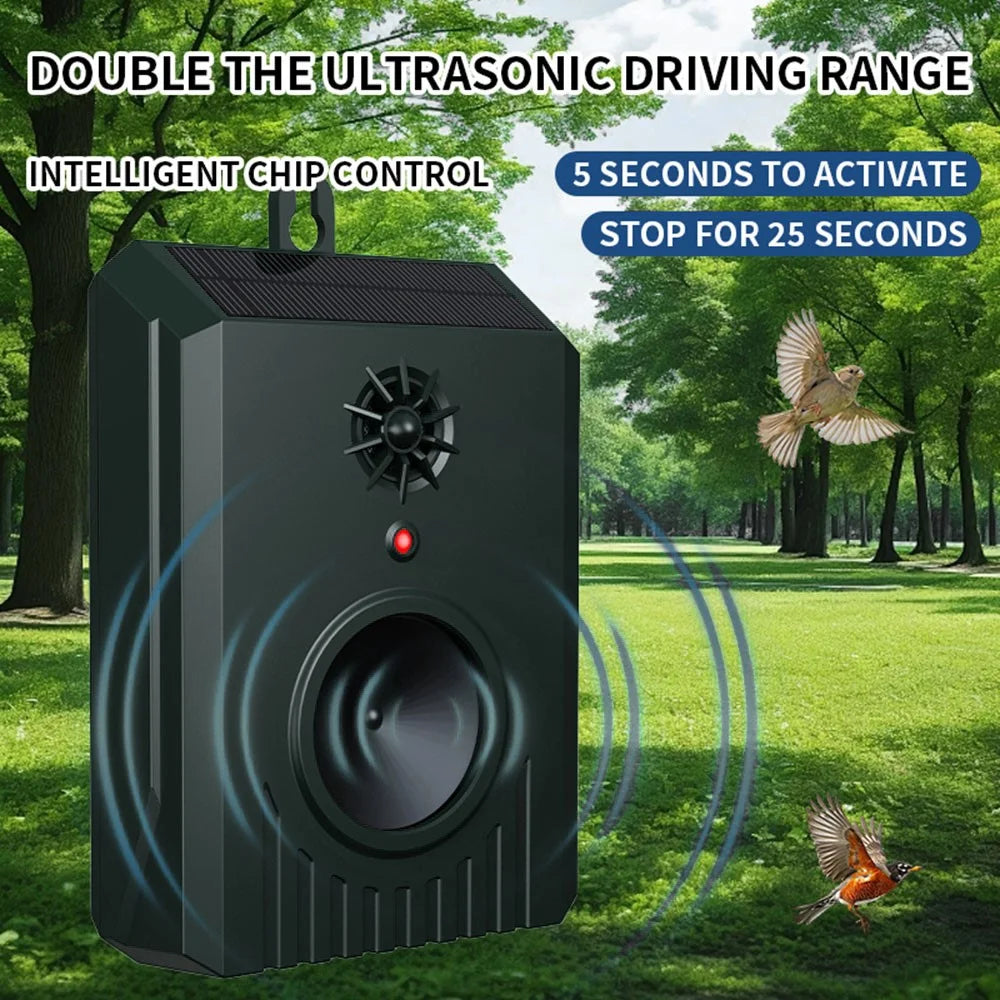 B10 Wall Mounted Ultrasonic Animal Repellent Outdoor Solar Powered Pest Control Device for Mice Dogs Birds - 7