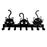 Animal Shaped Key Holder Wall Mount Hook Metal Iron Paw Print Hanger for Entryway Decorative Storage Organizer - Three Cats - 1