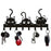 Animal Shaped Key Holder Wall Mount Hook Metal Iron Paw Print Hanger for Entryway Decorative Storage Organizer - Three Cats - 2